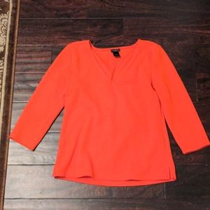 Ann Taylor Red/Orange Knit Top S